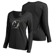 Women's New Jersey Devils Fanatics Branded Long Sleeve V-Neck T-shirt Black