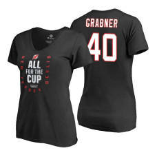 Women's New Jersey Devils #40 Michael Grabner 2018 Stanley Cup Playoffs Black T-Shirt