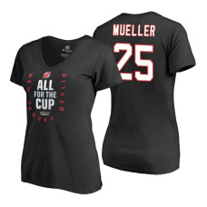 Women's New Jersey Devils #25 Mirco Mueller 2018 Stanley Cup Playoffs Black T-Shirt