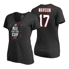 Women's New Jersey Devils #17 Patrick Maroon 2018 Stanley Cup Playoffs Black T-Shirt