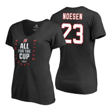 Women's New Jersey Devils #23 Stefan Noesen 2018 Stanley Cup Playoffs Black T-Shirt