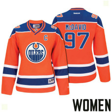 Women's Edmonton Oilers #97 Connor McDavid Orange 2017 Stanley Cup Playoffs Participant Jersey