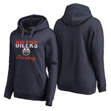 Women's Edmonton Oilers Navy Freeline Pullover Hooded Hoodie