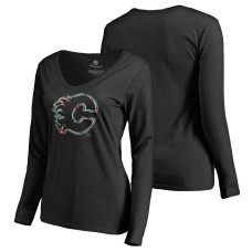 Women's Calgary Flames Fanatics Branded Long Sleeve V-Neck T-shirt Black