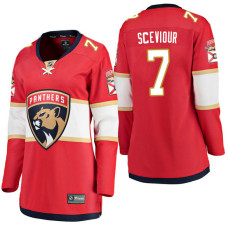 Women's #7 Colton Sceviour Red Breakaway Player Jersey Florida Panthers With 2023 Stanley Cup Patch