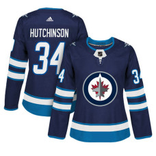 Women's Winnipeg Jets #34 Michael Hutchinson Navy Adizero Player Home Jersey