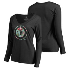 Women's Winnipeg Jets Fanatics Branded Long Sleeve V-Neck T-shirt Black