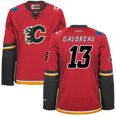 Women's Flames #13 Johnny Gaudreau Red Premier Home Jersey