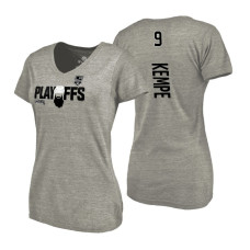 Women's Los Angeles Kings #9 Adrian Kempe 2018 Stanley Cup Playoffs Gray T-Shirt