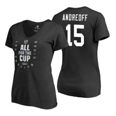 Women's Los Angeles Kings #15 Andy Andreoff 2018 Stanley Cup Playoffs Black T-Shirt