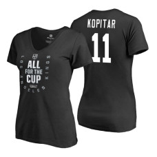 Women's Los Angeles Kings #11 Anze Kopitar 2018 Stanley Cup Playoffs Black T-Shirt