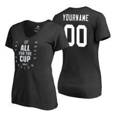 Women's Los Angeles Kings #00 Custom 2018 Stanley Cup Playoffs Black T-Shirt