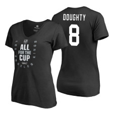 Women's Los Angeles Kings #8 Drew Doughty 2018 Stanley Cup Playoffs Black T-Shirt