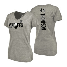 Women's Los Angeles Kings #44 Nate Thompson 2018 Stanley Cup Playoffs Gray T-Shirt