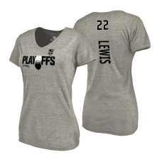 Women's Los Angeles Kings #22 Trevor Lewis 2018 Stanley Cup Playoffs Gray T-Shirt