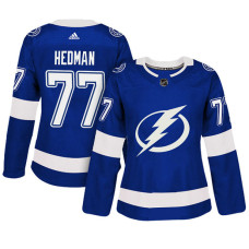 Women's Tampa Bay Lightning #77 Victor Hedman Blue Adizero Player Home Jersey