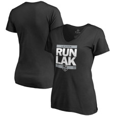 Women's Los Angeles Kings Black RUN-CTY V-Neck T-shirt