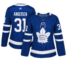 Women's Toronto Maple Leafs #31 Frederik Andersen Blue Adizero Player Home Jersey