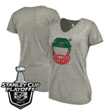 Women's Minnesota Wild Gray 2017 Stanley Cup PLayoff T-shirt