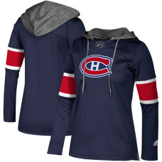 Women's Montreal Canadiens Navy Silver Jersey Pullover Hoodie