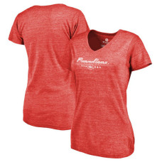 Women's Montreal Canadiens Red Slim-Fit V-Neck Mother's Day Gift Spangled Script T-shirt