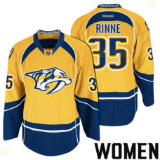 Women's Nashville Predators #35 Pekka Rinne Gold 2017 Stanley Cup Playoff Participant Team Home Jersey