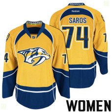 Women's Nashville Predators #74 Juuse Saros Gold 2017 Stanley Cup Playoff Participant Team Home Jersey