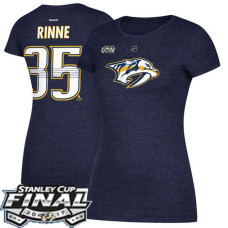 Women's Nashville Predators Dark Gray Pekka Rinne #35 Player T-shirt 2017 Stanley Cup Final Bound