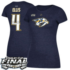 Women's Nashville Predators Dark Gray Ryan Ellis #4 Player T-shirt 2017 Stanley Cup Final Bound