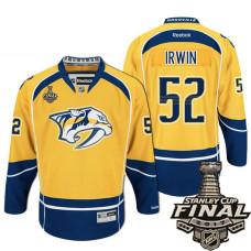 Women's Nashville Predators Gold Matt Irwin #52 Premier Home Jersey With 2017 Stanley Cup Final Patch