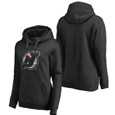 Women's New Jersey Devils Black Fanatics Branded Lovely Pullover Hoodie