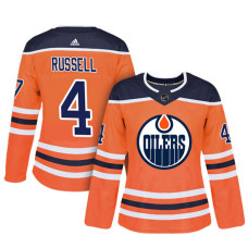 Women's Edmonton Oilers #4 Kris Russell Orange Adizero Player Home Jersey