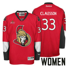 Women's Ottawa Senators #33 Fredrik Claesson Red 2017 Stanley Cup Playoffs Participant Jersey