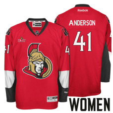 Women's Ottawa Senators #41 Craig Anderson Red 2017 Stanley Cup Playoffs Participant Jersey