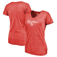 Women's Ottawa Senators Red Slim-Fit V-Neck Mother's Day Gift Spangled Script T-shirt