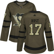 Women's Bryan Rust Pittsburgh Penguins #17 Green Salute To Service New Season Jersey