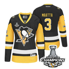 Women's Olli Maatta Pittsburgh Penguins #3 Black 2017 Stanley Cup Champions Player Jersey