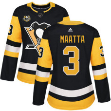 Women's Pittsburgh Penguins #3 Olli Maatta Black Adidas Home Premier Jersey