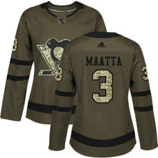 Women's Olli Maatta Pittsburgh Penguins #3 Green Salute To Service New Season Jersey