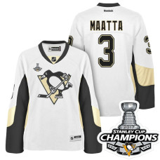 Women's Pittsburgh Penguins #3 Olli Maatta White Stanley Cup Champions Away Throwback Jersey