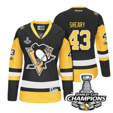 Women's Conor Sheary Pittsburgh Penguins #43 Black 2017 Stanley Cup Champions Player Jersey