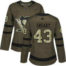 Women's Conor Sheary Pittsburgh Penguins #43 Green Salute To Service New Season Jersey