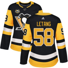 Women's Pittsburgh Penguins #58 Kris Letang Black Adidas Home Premier Jersey