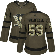 Women's Jake Guentzel Pittsburgh Penguins #59 Green Salute To Service New Season Jersey