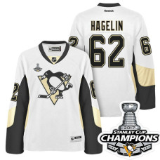 Women's Pittsburgh Penguins #62 Carl Hagelin White Stanley Cup Champions Away Throwback Jersey