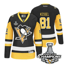 Women's Phil Kessel Pittsburgh Penguins #81 Black 2017 Stanley Cup Champions Player Jersey