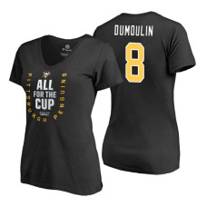 Women's Pittsburgh Penguins #8 Brian Dumoulin 2018 Stanley Cup Playoffs Black T-Shirt