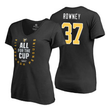 Women's Pittsburgh Penguins #37 Carter Rowney 2018 Stanley Cup Playoffs Black T-Shirt