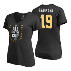 Women's Pittsburgh Penguins #19 Derick Brassard 2018 Stanley Cup Playoffs Black T-Shirt