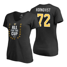 Women's Pittsburgh Penguins #72 Patric Hornqvist 2018 Stanley Cup Playoffs Black T-Shirt